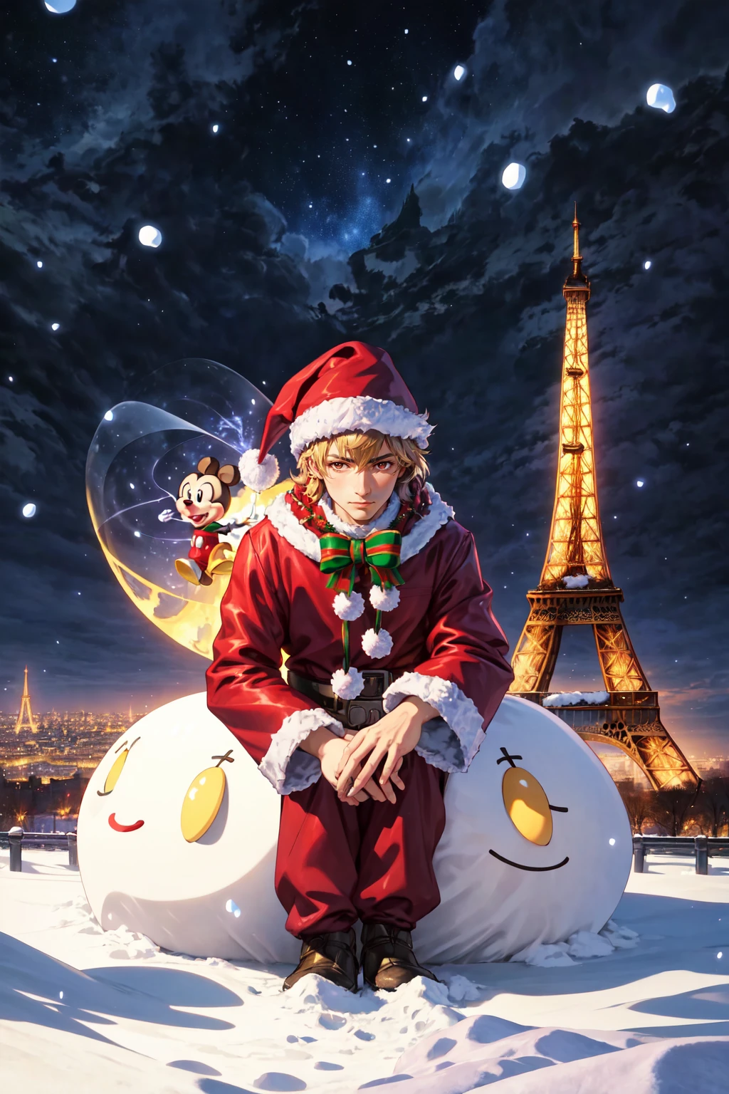 Xmasussy Style, MickeySanta, ParisWinter, <lora:XmasHendai-05:0.5>