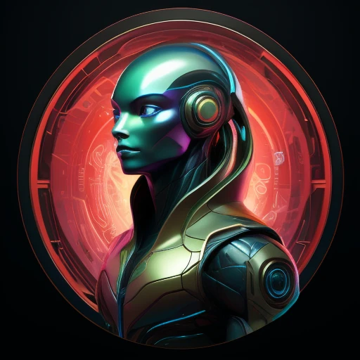 android,biomorphic,ILLUSTRATION,<lora:artfullyandroidmix:0.51>,echo,male,<lora:ArtfullyAlien.hs:0.5>,alien,
Androgenous biomorphic android chaMELEON,merging biology and technology seamlessly in a genderless autonomous being,smooth metallic pearl skin,circuitry radiating color,interlocking nodes made of organic materials for joints,masterpiece,highest quality,best resolution,master craftsman at work,hormonious colorstory,smooth color gradient,geometric,minimial,expressionism,futurism,illusioinism,