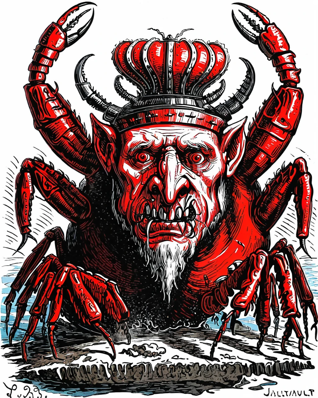 crabimelech the demon of crab-man sacrifice,art by llbreton, <lora:LLbretonXL-000004:1>