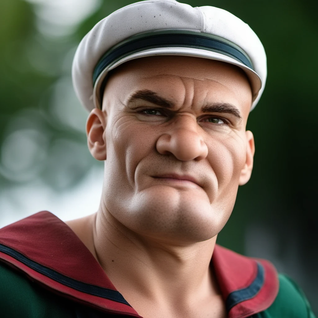 Popeye1024, a sailor, closeup face portrait, spinach can, highly detailed, photography, ultra sharp, film, bokeh, professional, 4k  <lora:add-detail-xl:1.5>  <lora:Popeye1024:0.8>