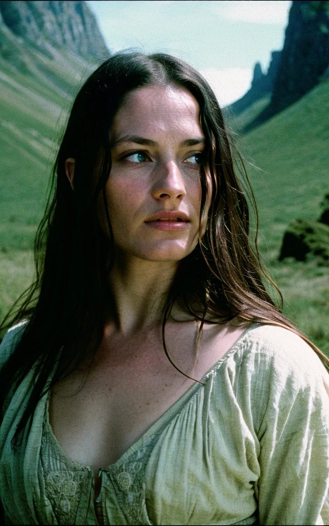 photo of arwen undomiel from Lord of the Rings, film grain, dramatic cinematic lut