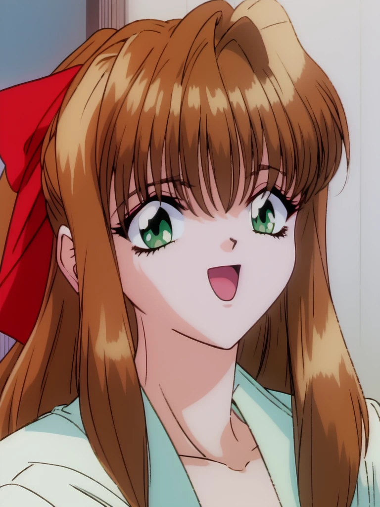<lora:CoolDevices2imout:1> CoolDevices2imout,  1girl, soro, brown hair, long hair, red bow,  green eyes, cowboy Shot, smile, open mouth,
masterpiece, high quality, very_high_resolution, large_filesize, full color,
1990s \(style\), anime, anime_screencap, animated gif, mp4 ,video, animated, retro artstyle,