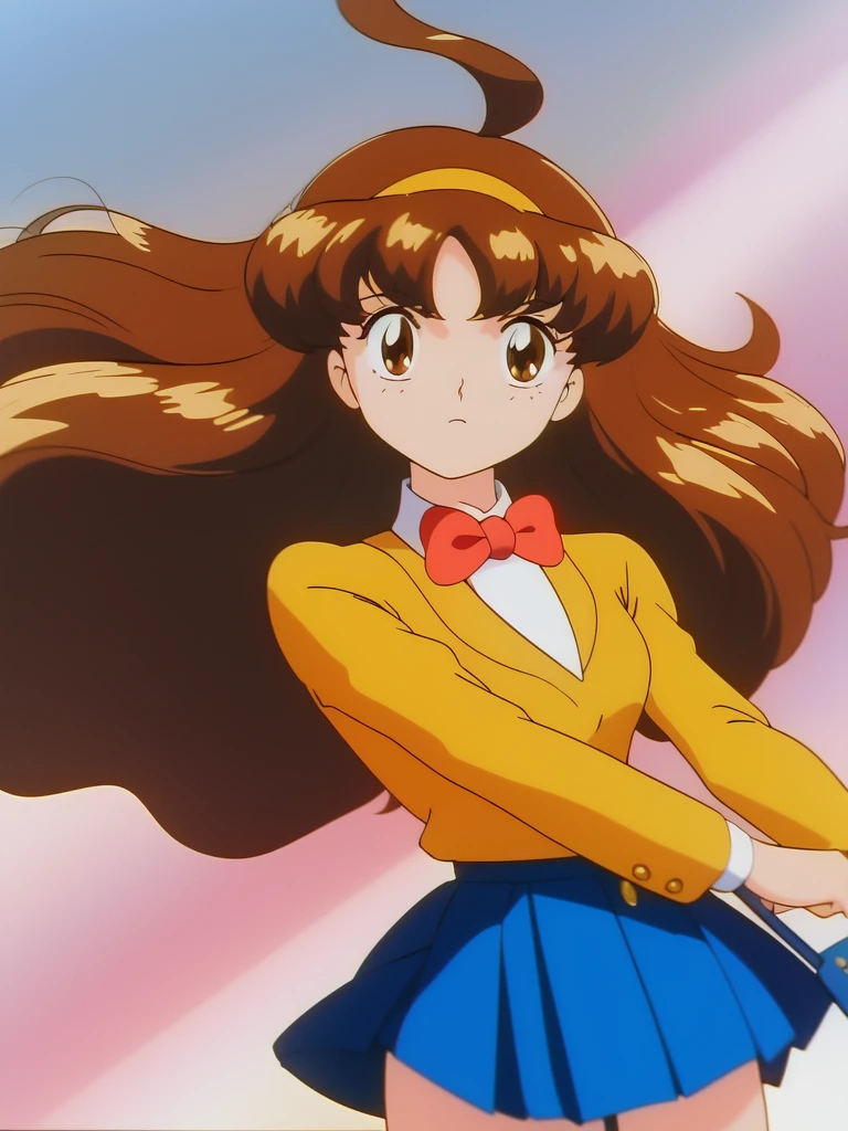 <lora:TsuruginoMai:1> TsuruginoMai, 1girl, brown hair, hairband, bow, school uniform, brown eyes, retro artstyle, long hair, ahoge, down arms, solo, 1990s (style) cowboy Shot,
masterpiece, high quality, very_high_resolution, large_filesize, full color, 1990s \(style\), anime, anime_screencap, animated gif, mp4 ,video, animated,