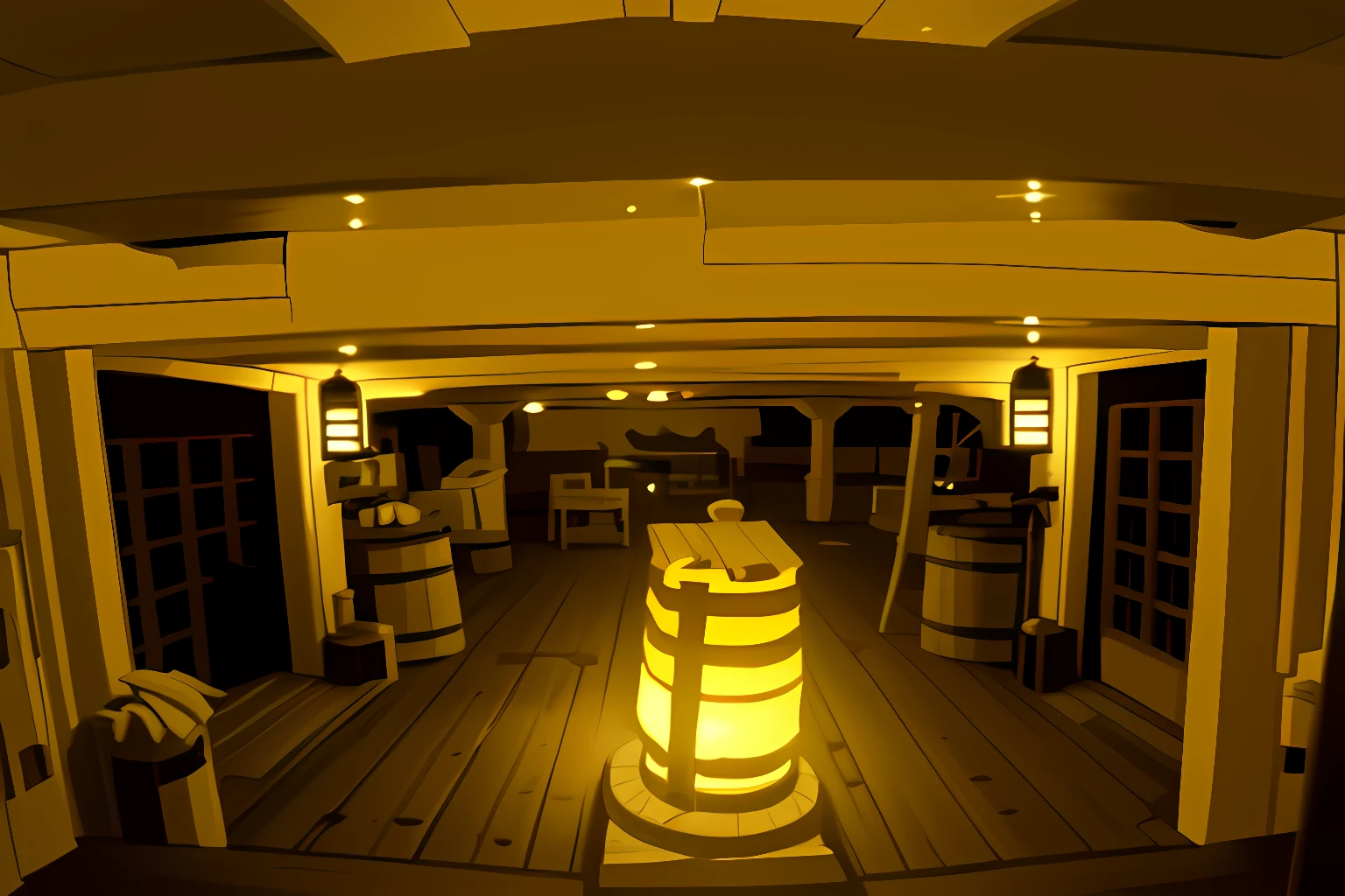 below decks, hold, lantern