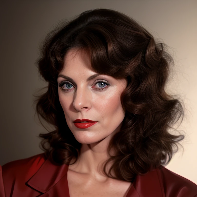 Hyperrealistic art of <lora:Kay Parker SD1.5:1.2> Kay Parker
a woman with a red lipstick and a brush retro style, Extremely high-resolution details, photographic, realism pushed to extreme, fine texture, incredibly lifelike