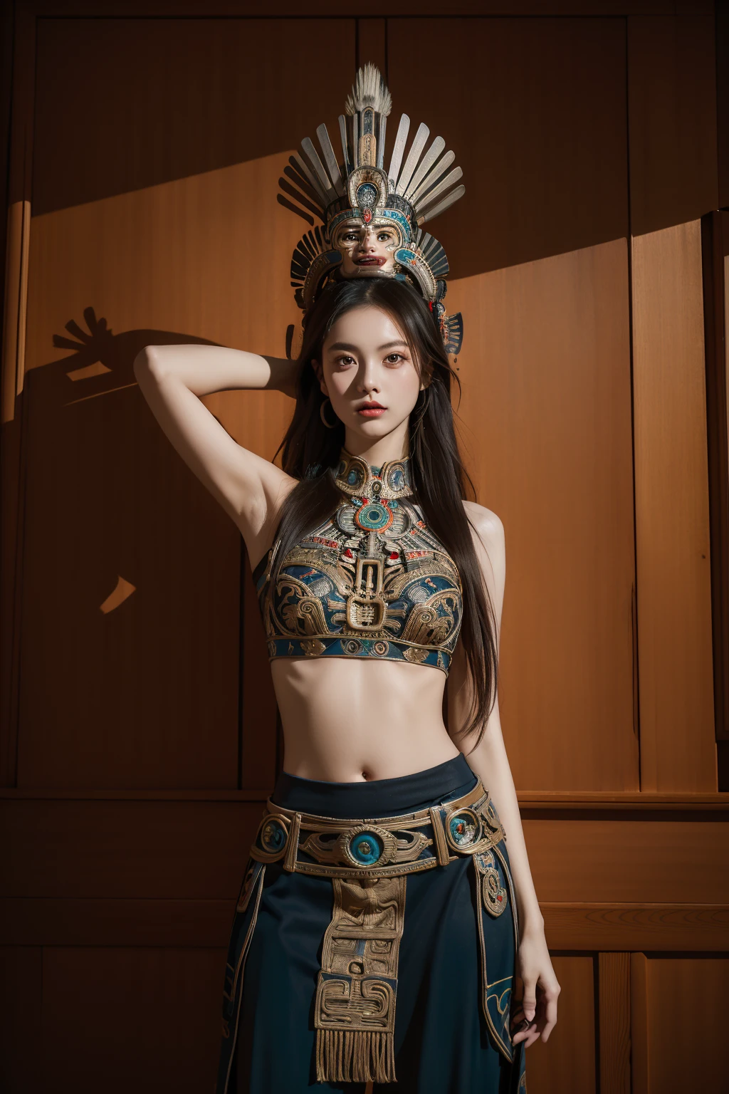 sd_mai, Aztec civilizationï¼
(masterpiece),(best quality),ultra hi res,reaslistic, high fashion photo shoot
<lora:Aztaka-000007:0.6>