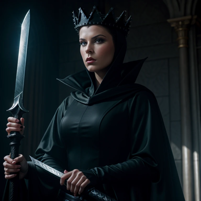 Hyperrealistic art of  <lora:Evil Queen SD1.5:1.2>
Evil Queen a woman dressed in black balenciaga costume holding an epic balenciaga sword, Extremely high-resolution details, photographic, realism pushed to extreme, fine texture, incredibly lifelike