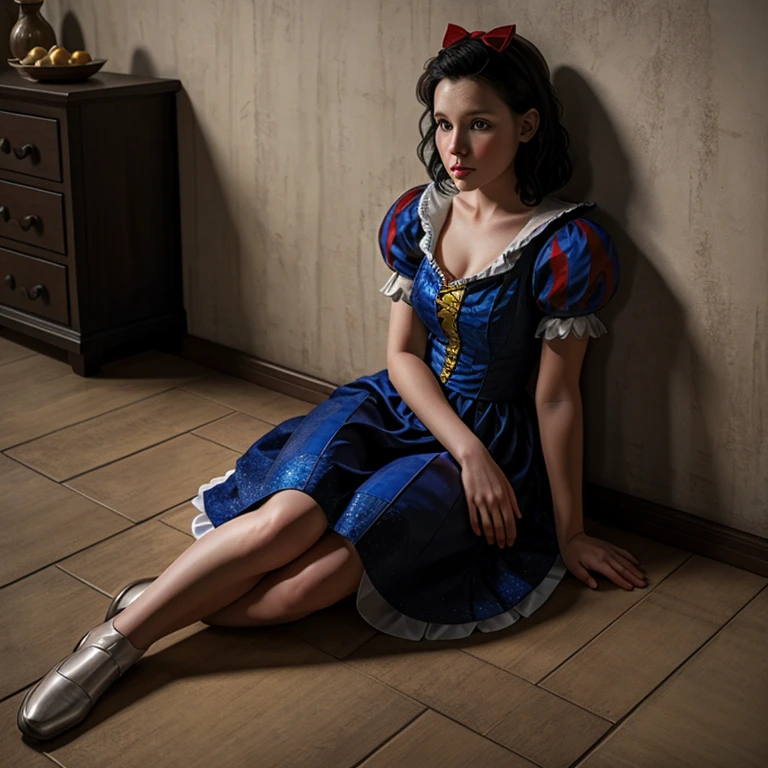 Hyperrealistic art of <lora:Snow White SD1.5:1.2>
Snow White a hot young woman in a dress is sitting on a floor in Disney world, Extremely high-resolution details, photographic, realism pushed to extreme, fine texture, incredibly lifelike