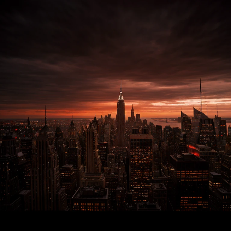 cinematic film still of <lora:Gotham City Style SD1.5:1.2>
Gotham City a city skyline with a red sky in the background Gotham City Style, shallow depth of field, vignette, highly detailed, high budget, bokeh, cinemascope, moody, epic, gorgeous, film grain, grainy
