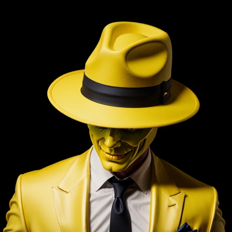 Hyperrealistic art of  <lora:The Mask SD1.5:1.2>
The Mask a man in a yellow suit and a hat, Extremely high-resolution details, photographic, realism pushed to extreme, fine texture, incredibly lifelike
