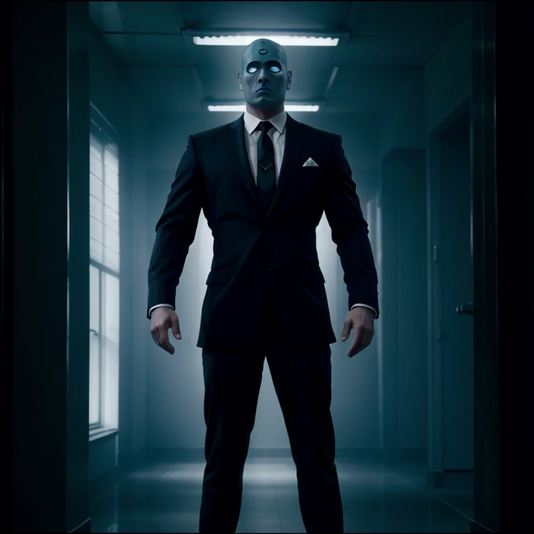 <lora:Doctor Manhattan SD1.5:1.2>
Doctor Manhattan Jon Osterman a man in a tie is standing in a room In Watchmen Universe