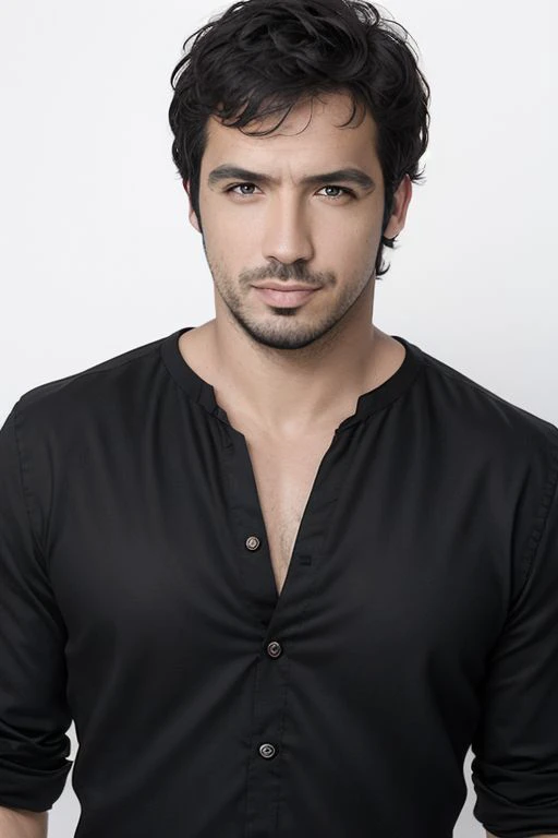(masterpiece),
1boy,
AlexAstier,
black beard, short hair, black hair, looking at viewer,
black business shirt,
uppder body,
HDR, highly detailed, 32k,
white background,
perfect face feature,
<lora:AlexAstier:0.7>