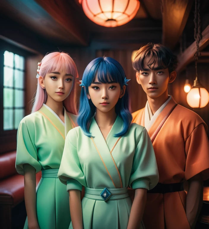 photo, 8k portrait Otherworldly inn, guests from different dimensions, in a style reminiscent of interdimensional anime.
