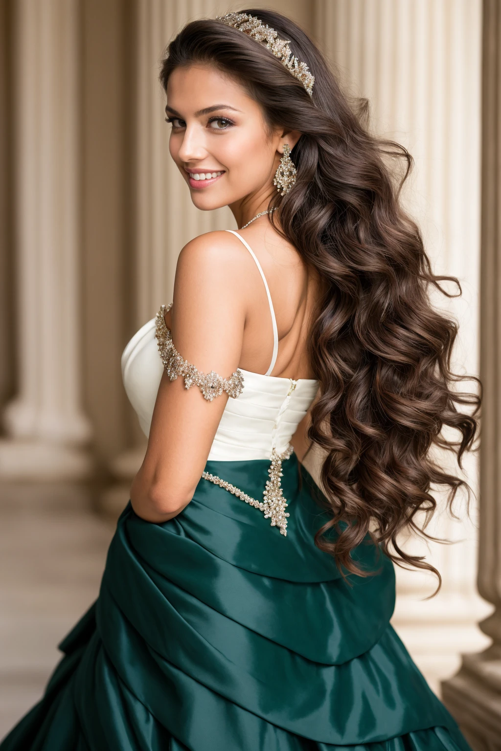 ((Masterpiece, best quality,edgQuality,photorealistic, hyper realistic)),smile--,
edgGrk_woman,edgGrk_face,edgGrk_body, a woman posing for a picture,portrait,
<lora:edgGreekDollLikenessv1:0.8>
 ballgown,edgPreppy, a woman in a ([set of edgPreppy clothes,blazer|ballgown,ribbons,frills]::0.5) posing for a picture ,wearing edgPreppy with ballgown, <lora:edgPreppyGown:0.7>