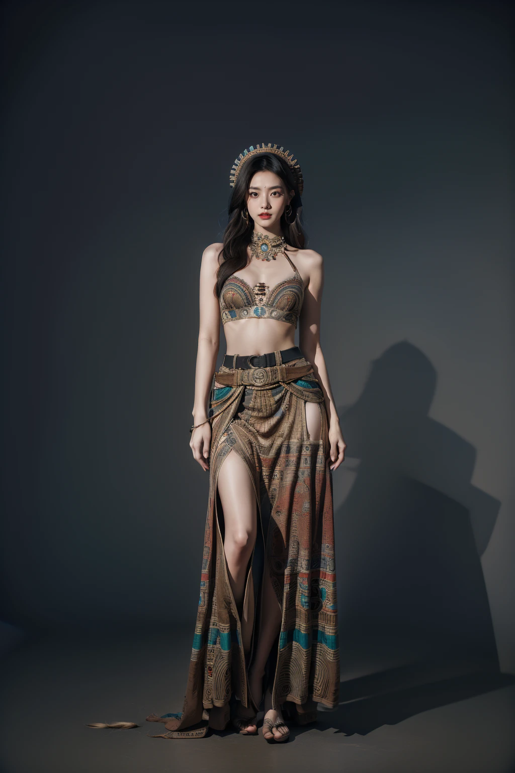 sd_mai, Aztec civilizationï¼
(masterpiece),(best quality),ultra hi res,reaslistic, high fashion photo shoot
 <lora:é¿å¹ç¹åAztaka:0.7>