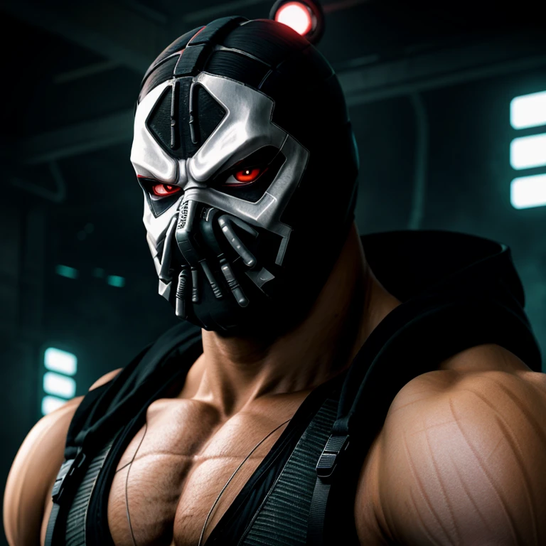 anime artwork of <lora:Bane SD1.5:1.2>
Bane a man with a mask and a red eyes in Gotham city, anime style, key visual, vibrant, studio anime, highly detailed