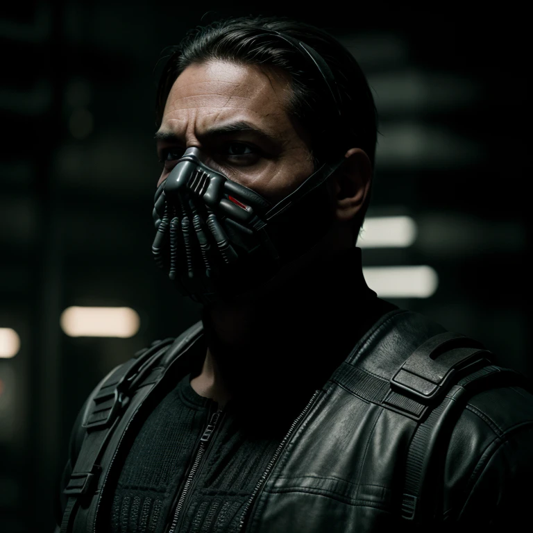 cinematic film still of <lora:Bane SD1.5:1.2>
Bane a man with a mask and a black outfit in Gotham city, shallow depth of field, vignette, highly detailed, high budget, bokeh, cinemascope, moody, epic, gorgeous, film grain, grainy