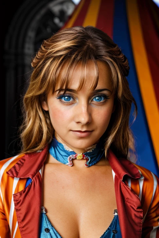circus, circus master, circus tent,
<lora:Louise_Nurding_nee_Redknapp:1> l1873n, 1girl, solo, blue eyes masterpiece, best quality, detailed face,