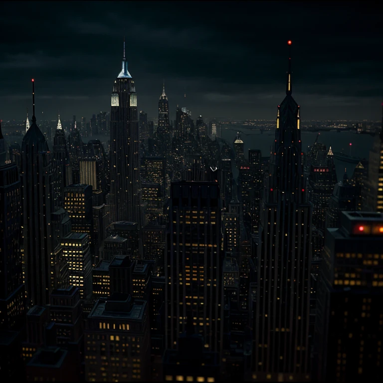cinematic film still of <lora:Gotham City Style SD1.5:1.2>
Gotham City a batman scene with a city in the background Gotham City Style, shallow depth of field, vignette, highly detailed, high budget, bokeh, cinemascope, moody, epic, gorgeous, film grain, grainy
