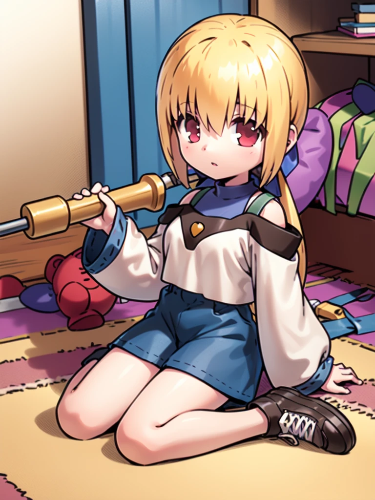 <lora:Linear:1>ãLinear, 1girl, solo, hammer, holding, bare, sitting, twitter,  sleeves, kneeling, shoes, jaggy, lines, room,
masterpiece, high quality, very_high_resolution, large_filesize, full color,