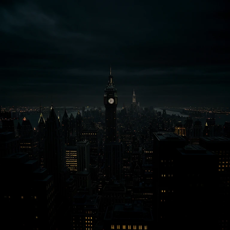 cinematic film still of <lora:Gotham City Style SD1.5:1.2>
Gotham City a city at night with a clock tower Gotham City Style, shallow depth of field, vignette, highly detailed, high budget, bokeh, cinemascope, moody, epic, gorgeous, film grain, grainy