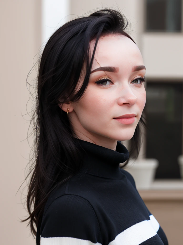 alice03 standing solo portrait wearing turtleneck sweater