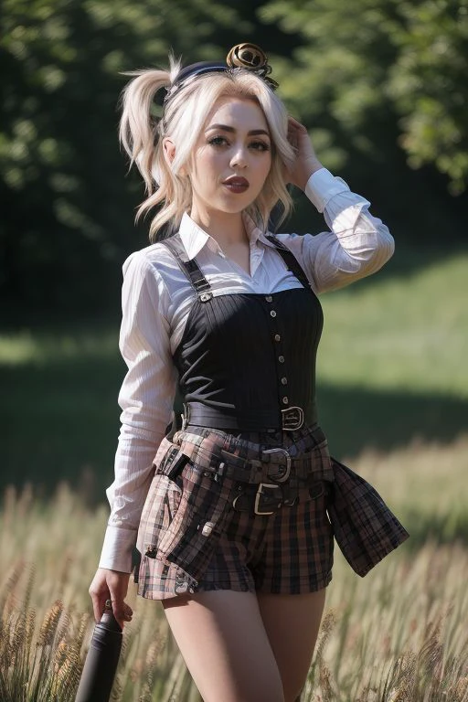 DEN_kitty_steamgirl,
walking through a tallgrass meadow wearing Jean shorts and plaid shirt, meadow, wild, overgrown, walking,,
bokeh, f1.4, 40mm, photorealistic, raw, 8k, textured skin, skin pores, intricate details <lora:epi_noiseoffset2:1>, epiCRealism, <lora:ClothingAdjuster3:-1.0>