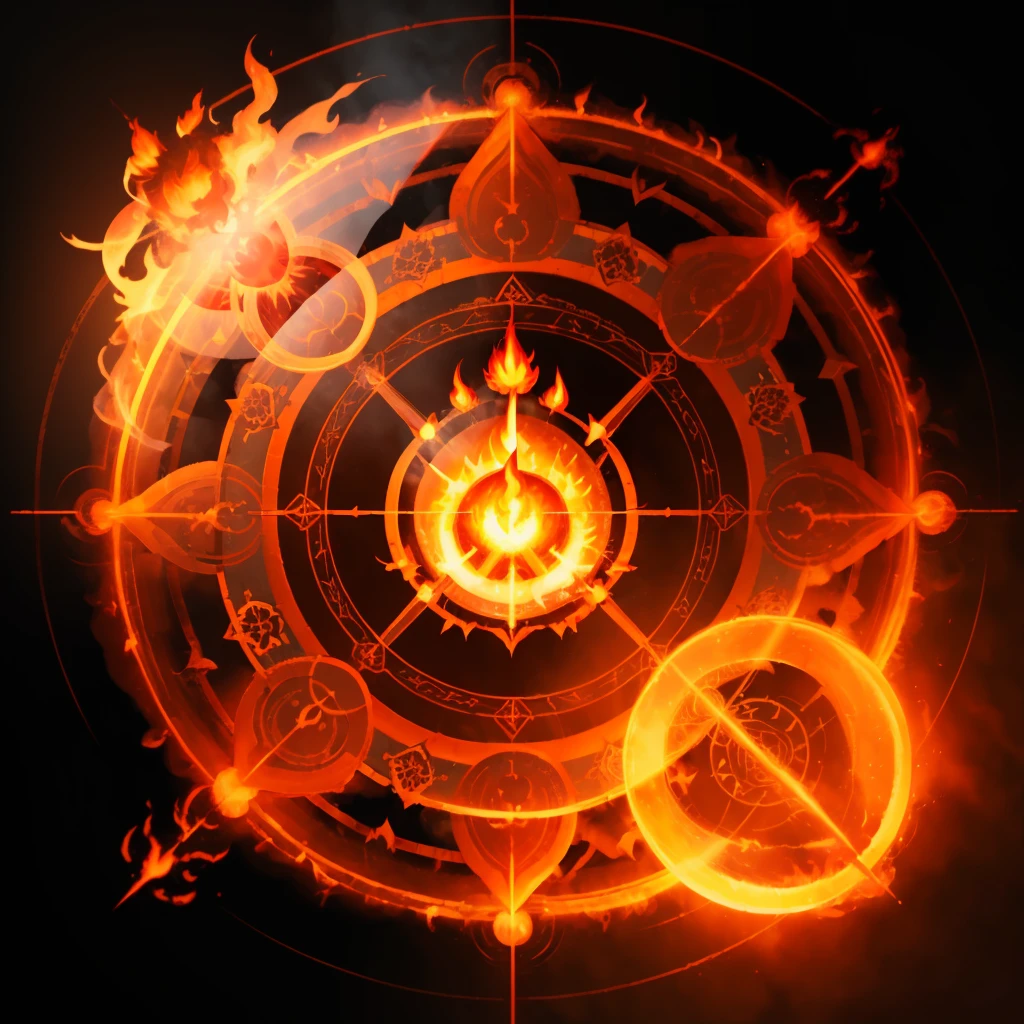 <lora:majic-000001:0.6>,Magic Circle,love,(flame shape:1.5),, masterpiece, best quality,