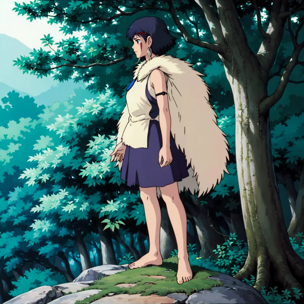 <lora:PMsun002:0.7>,
PMsun,1girl,
sleeveless_shirt,
fur cape,
barefoot,
nature,forest,