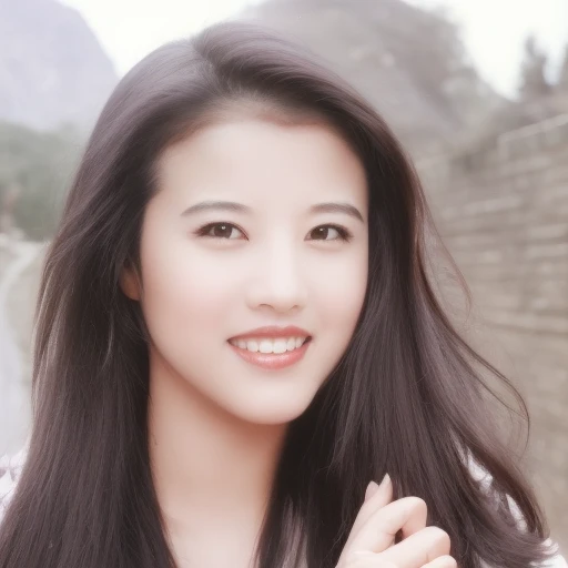 KathyChow , clear and smooth complexion, a well-defined nose with a narrow bridge, eyebrows are well-groomed, almond-shaped eyes with what appears to be dark-colored irises.