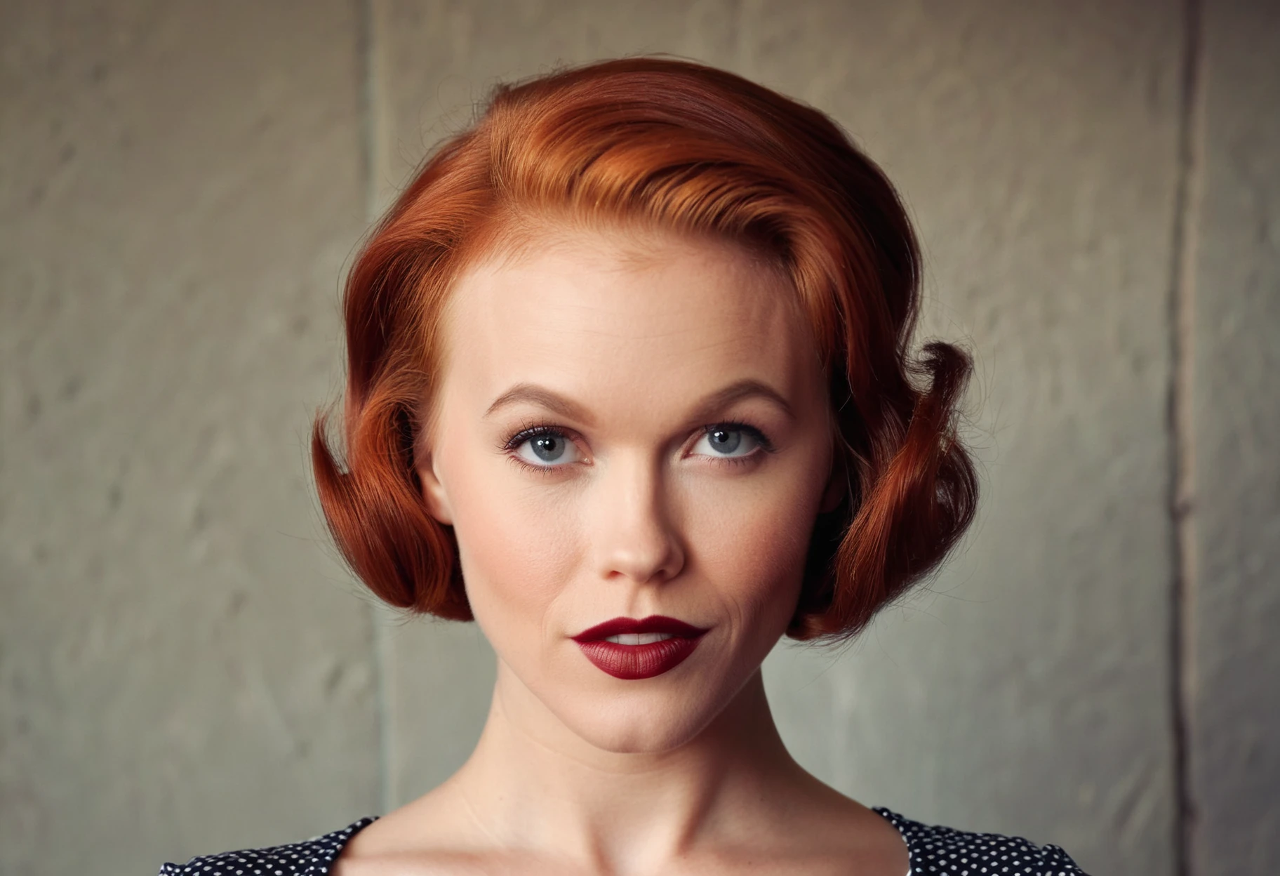 cinematic photo cinematic film still symmetrical headshot, honest, RAW, sharp face focus, (skin pores:0.1), long voluminous auburn 1950s classic hairstyle, ((ohwx woman)), (wearing a designer blouse:0.1), smirk, hyper detailed, soft lighting, caustics, cinematic, Platon Hasselblad H6D-100c 100mm f/2.2 1/125s 100, shallow depth of field, vignette, highly detailed, high budget, bokeh, cinemascope, moody, epic, gorgeous, film grain, grainy, cozy cottage
<lora:DollyLittle_SDXL_v1.2a:1> . 35mm photograph, film, bokeh, professional, 4k, highly detailed