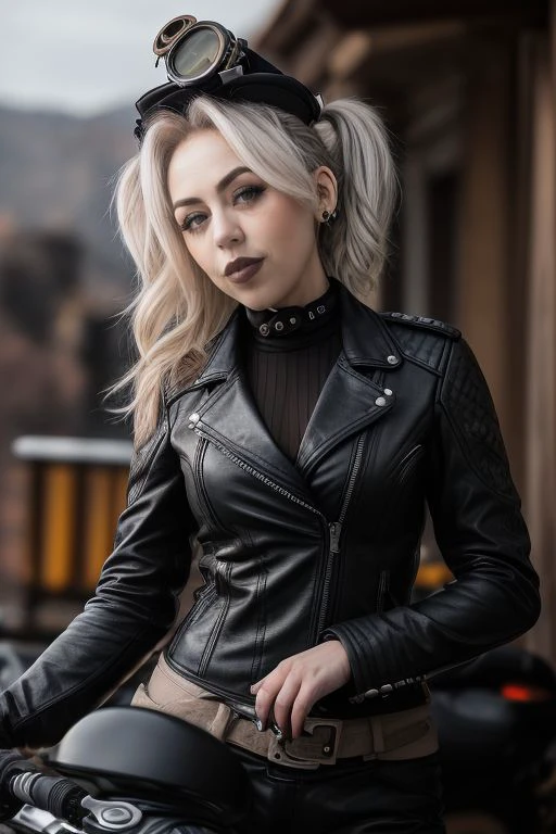 DEN_kitty_steamgirl,
(riding a motorcycle:1.2) wearing (motorbike leathers:1.2), (riding a motorbike:1.2), (driving a motorbike:1.2), (motorcycle:1.1), traffic, leather trousers, leather jacket, motorcycle boots, leather gloves,
bokeh, f1.4, 40mm, photorealistic, raw, 8k, textured skin, skin pores, intricate details <lora:epi_noiseoffset2:1>, epiCRealism, <lora:ClothingAdjuster3:-1.0>