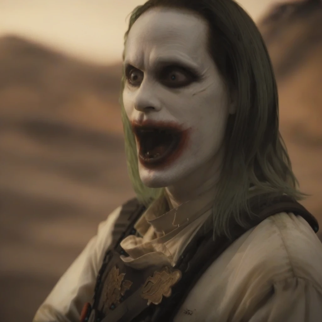 Joker in nightmare scene <lora:snyder_v1:1>