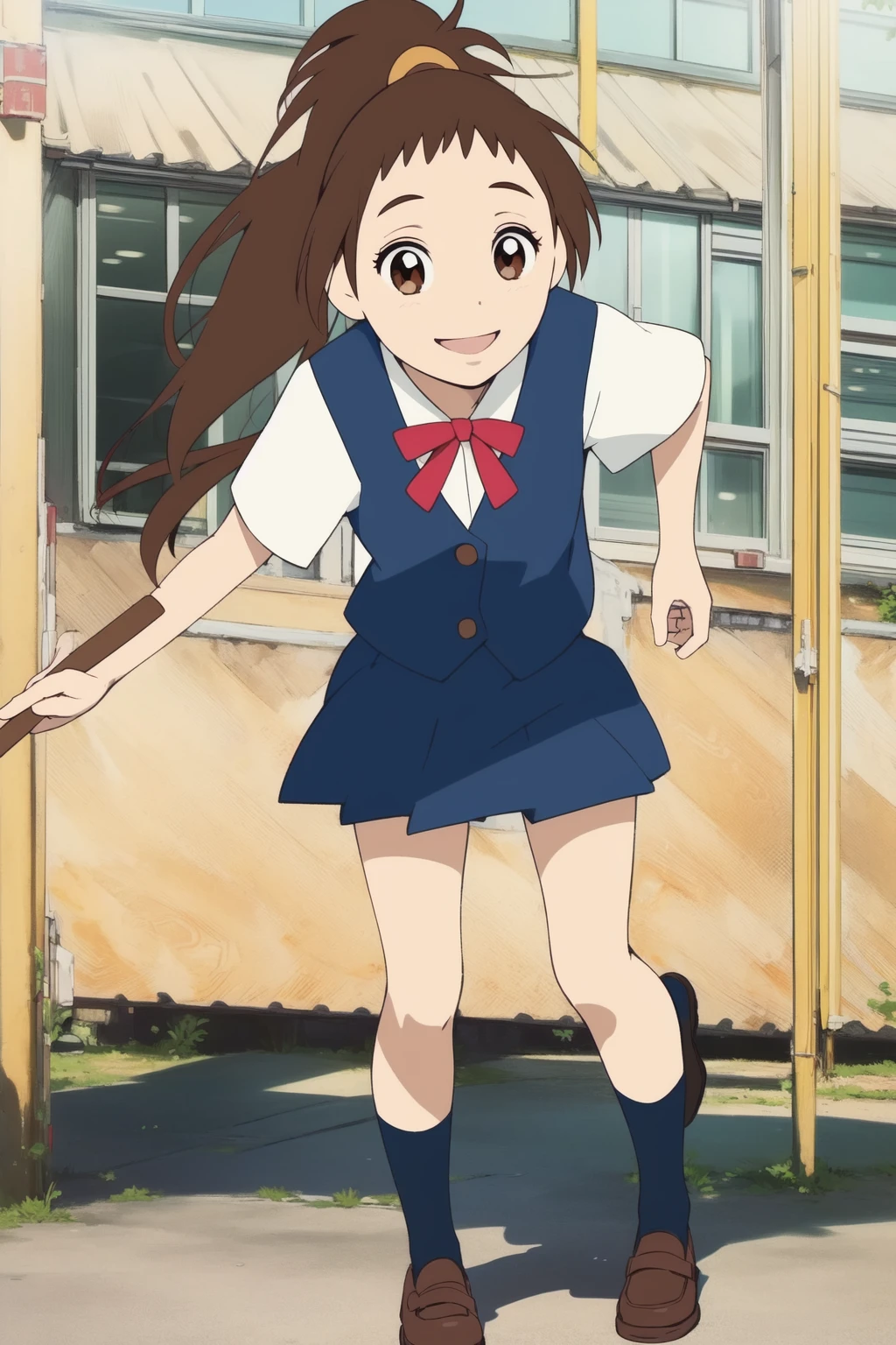 <lora:sakuraimiyuri:1> Yoshioka Haru, 1girl, soro, school uniform, ponytail, brown eyes, brown hair, smile, standing,
fullãbody,
masterpiece, high quality, very_high_resolution, large_filesize, full color,