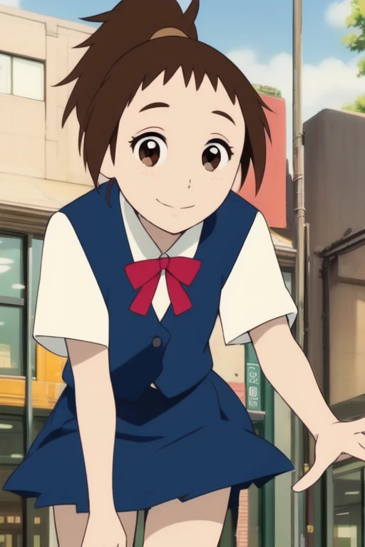 <lora:sakuraimiyuri:1> Yoshioka Haru, school uniform, ponytail, brown eyes, brown hair, smile, standing,
masterpiece, high quality, very_high_resolution, large_filesize, full color,