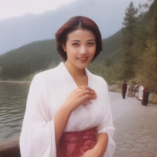 KathyChow , clear and smooth complexion, a well-defined nose with a narrow bridge, eyebrows are well-groomed, almond-shaped eyes with what appears to be dark-colored irises.