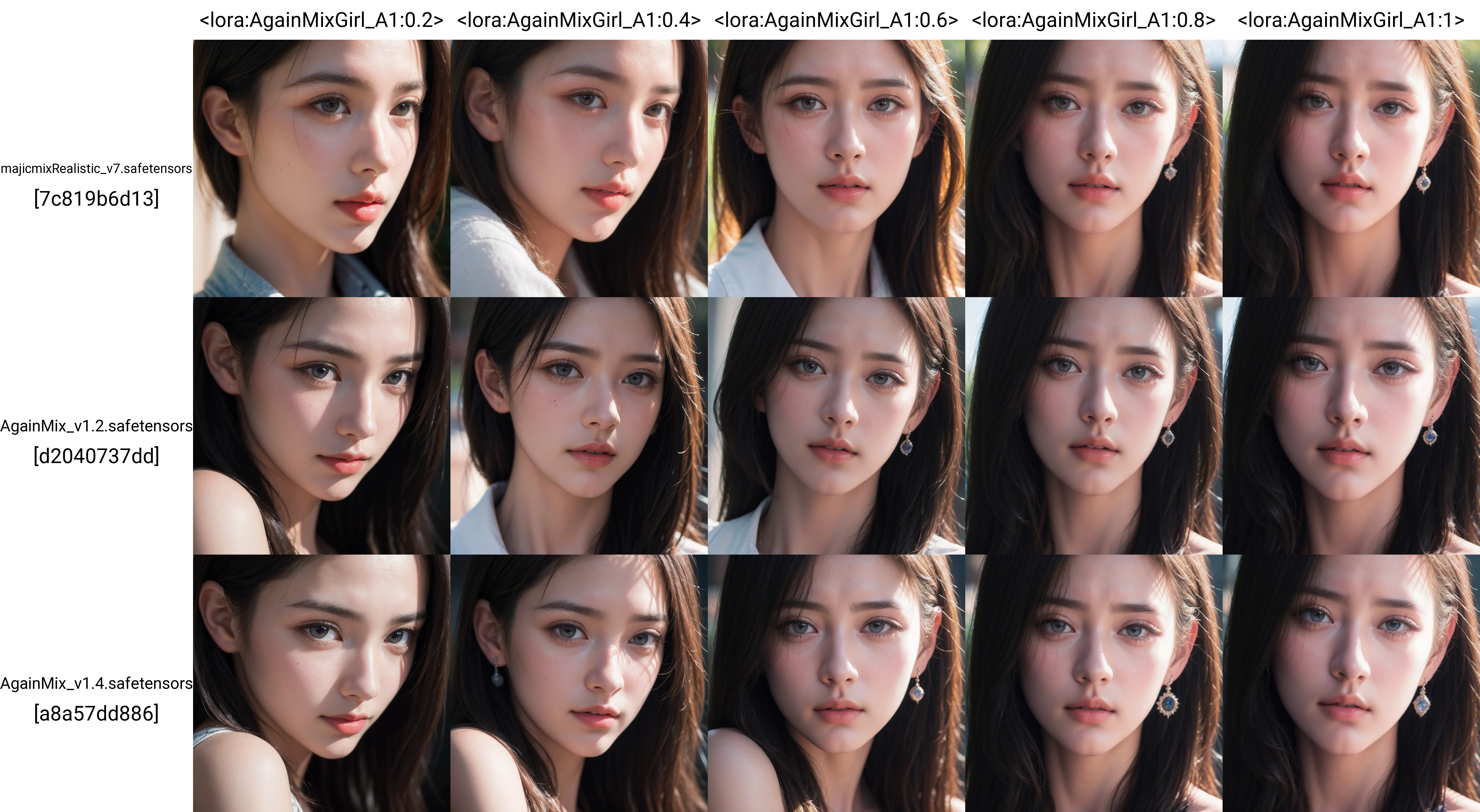 (best quality:1.4),(masterpiece:1.4),(photorealistic:1.4),(Realistic:1.2),(ultra high res, raw photo:1.4),(hdr, hyperdetailed:1.2),(8K:1.2),cinematic photo 1girl,close up to face,<lora:AgainMixGirl_A1:0.2>,