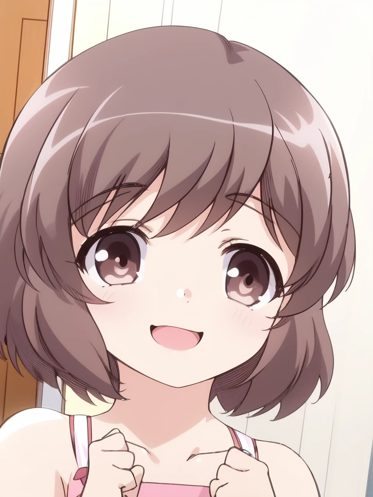 <lora:BabyPrincesssakura:1>, BabyPrincesssakura, 1girl, solo, brown hair, brown eyes, open mouth, short hair, portrait, bangs, smile,
House room,
masterpiece, high quality, very_high_resolution, large_filesize, full color,