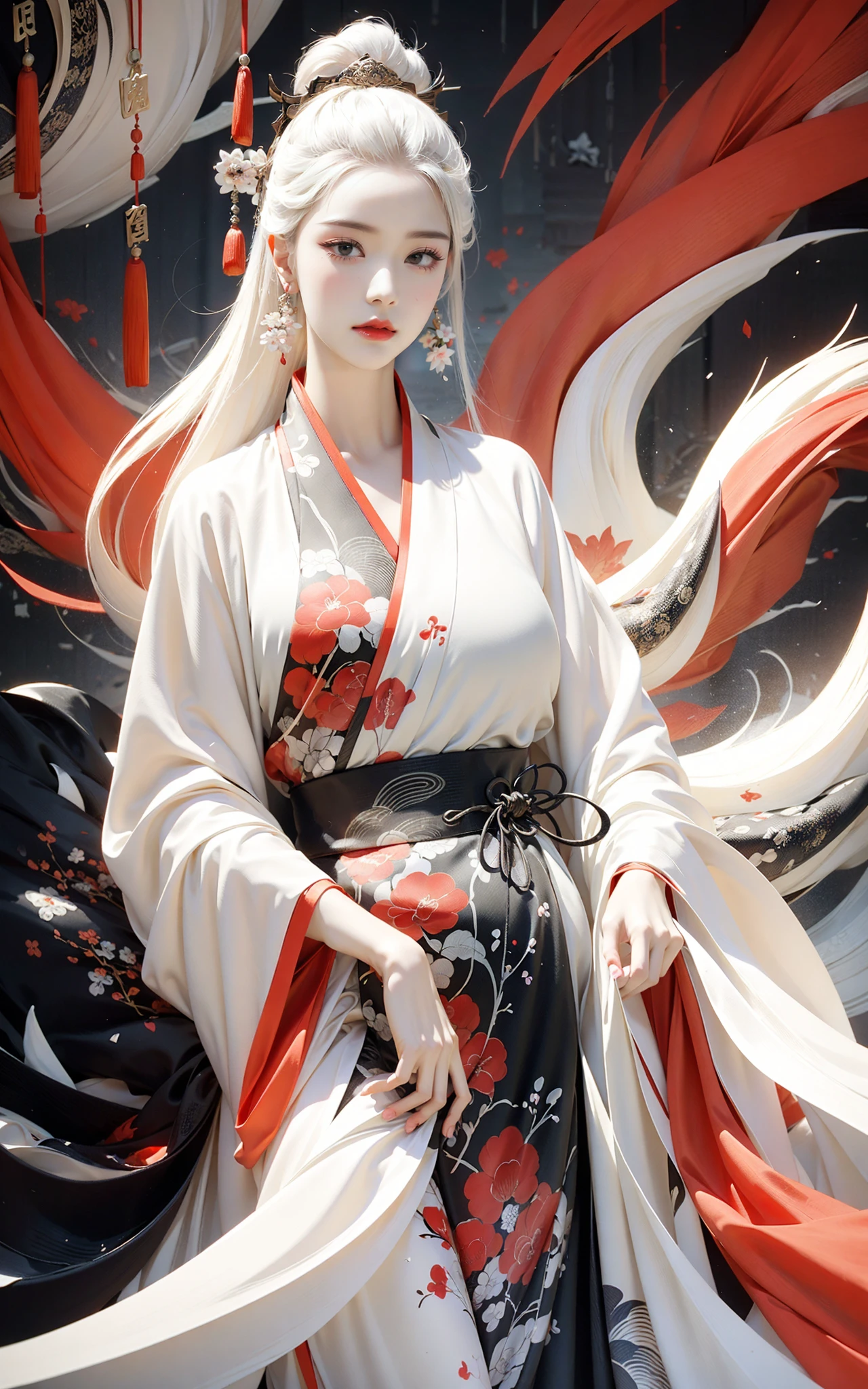 Ink painting, ink painting, splash-ink, ink splash, calligraphy, Chinese characters, Chinese character background
Red crowned crane1girlWhite hair, Hanfu,
<lora:~Q?-d Red crowned crane:0.8>