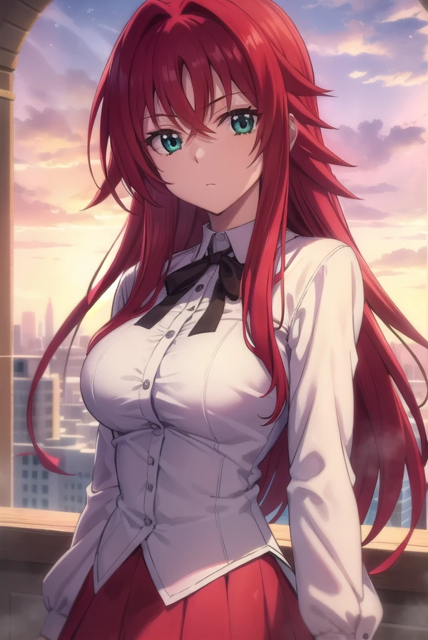 riasgremory, <lora:rias gremory anime s1-lora-nochekaiser:1>,
rias gremory, huge ahoge, long hair, hair between eyes, (green eyes:1.3), red hair,
BREAK shirt, ribbon, school uniform, white shirt, black ribbon, neck ribbon, capelet, black capelet, long sleeves, skirt, red skirt,
BREAK indoors, classroom,
BREAK looking at viewer, (cowboy shot:1.5),
BREAK <lyco:GoodHands-beta2:1>, (masterpiece:1.2), best quality, high resolution, unity 8k wallpaper, (illustration:0.8), (beautiful detailed eyes:1.6), extremely detailed face, perfect lighting, extremely detailed CG, (perfect hands, perfect anatomy),