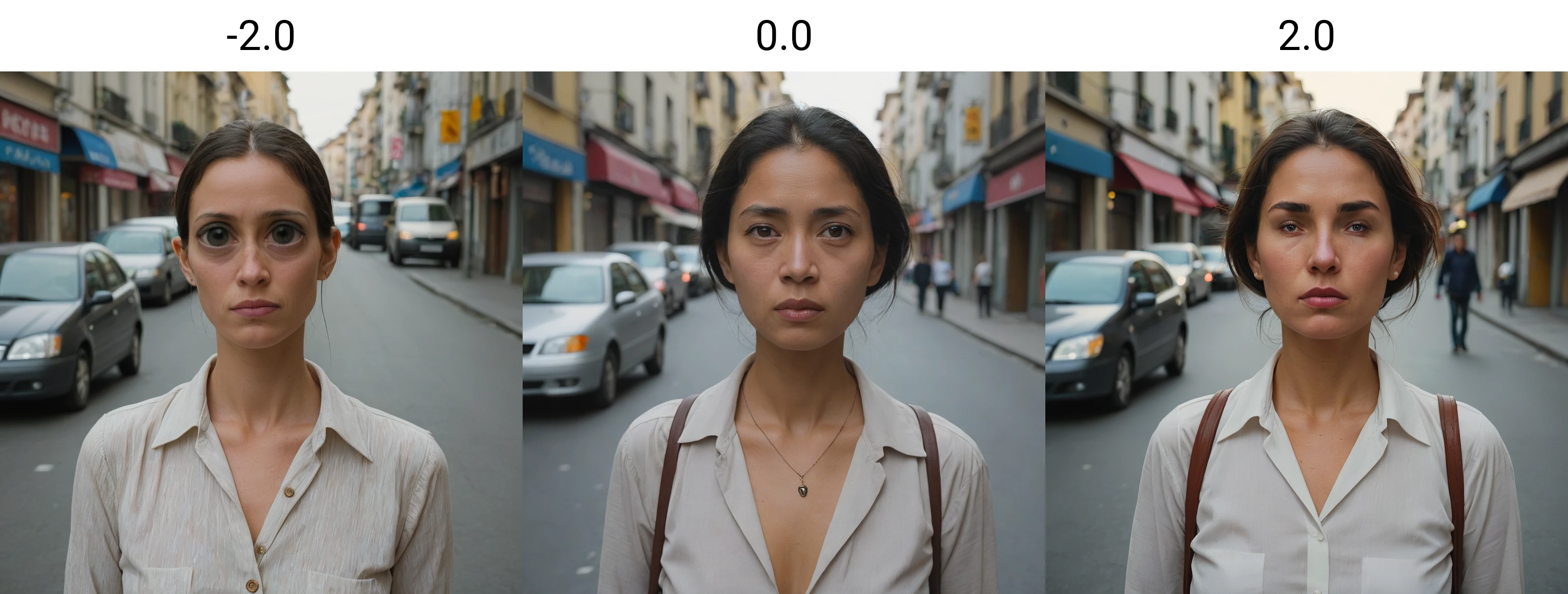 a woman in street<lora:long_hair:-2.0>