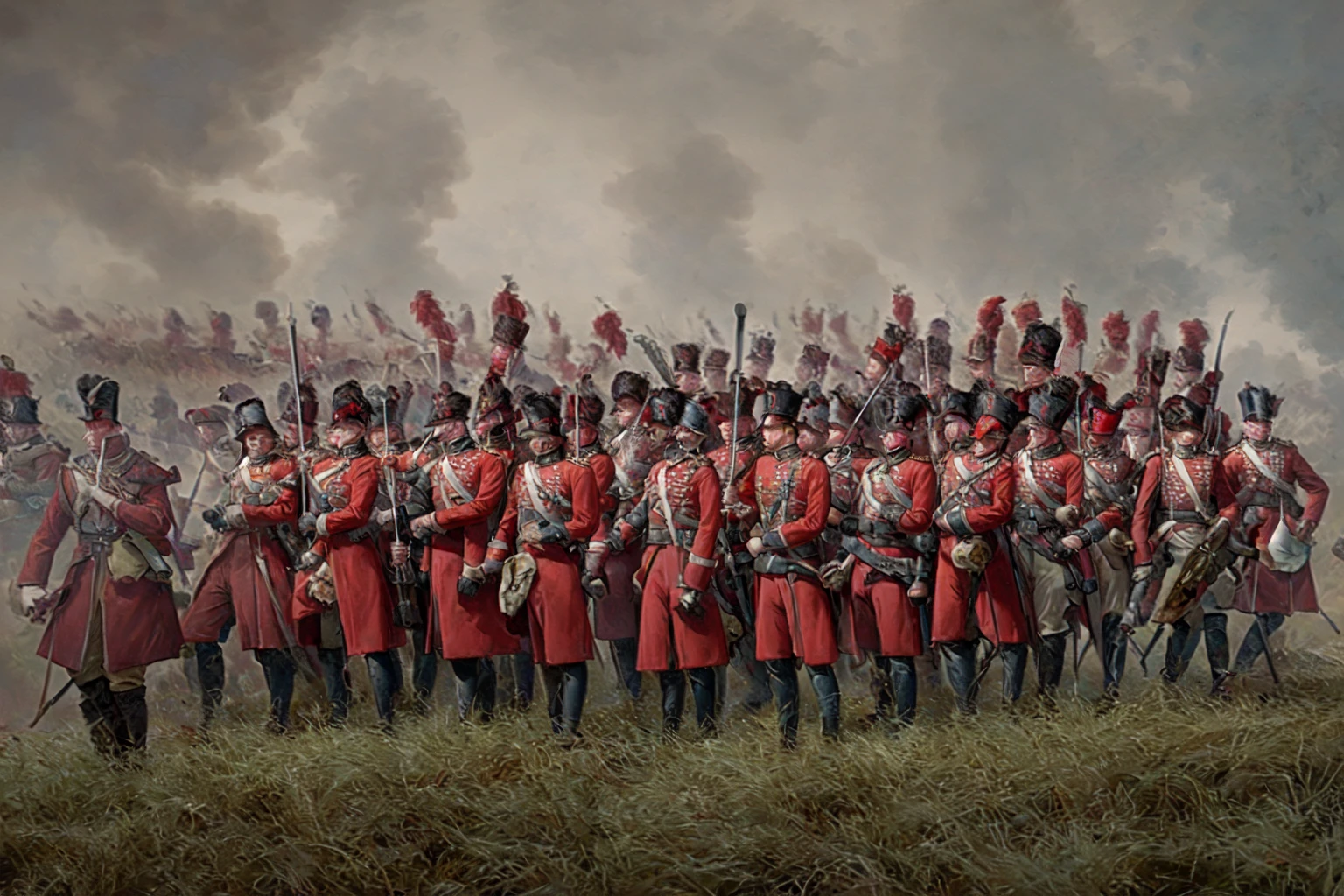battle, epic, fog of war, redcoats, bluecoats, formation