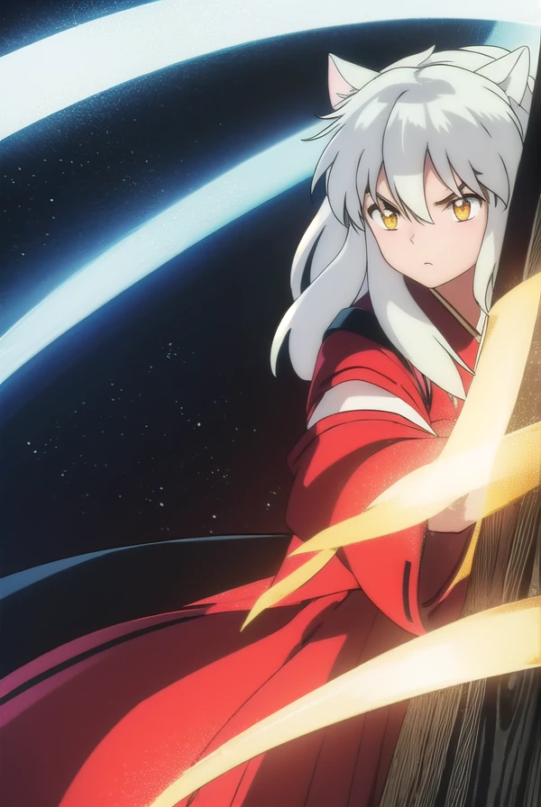 inuyashamc, <lora:inuyasha anime s4-lora-nochekaiser:1>,
inuyasha, long hair, animal ears, white hair, male focus,dog ears, (yellow eyes:1.5),
BREAK japanese clothes, hakama, red hakama,
BREAK outdoors,
BREAK looking at viewer, (cowboy shot:1.5),
BREAK <lyco:GoodHands-beta2:1>, (masterpiece:1.2), best quality, high resolution, unity 8k wallpaper, (illustration:0.8), (beautiful detailed eyes:1.6), extremely detailed face, perfect lighting, extremely detailed CG, (perfect hands, perfect anatomy),