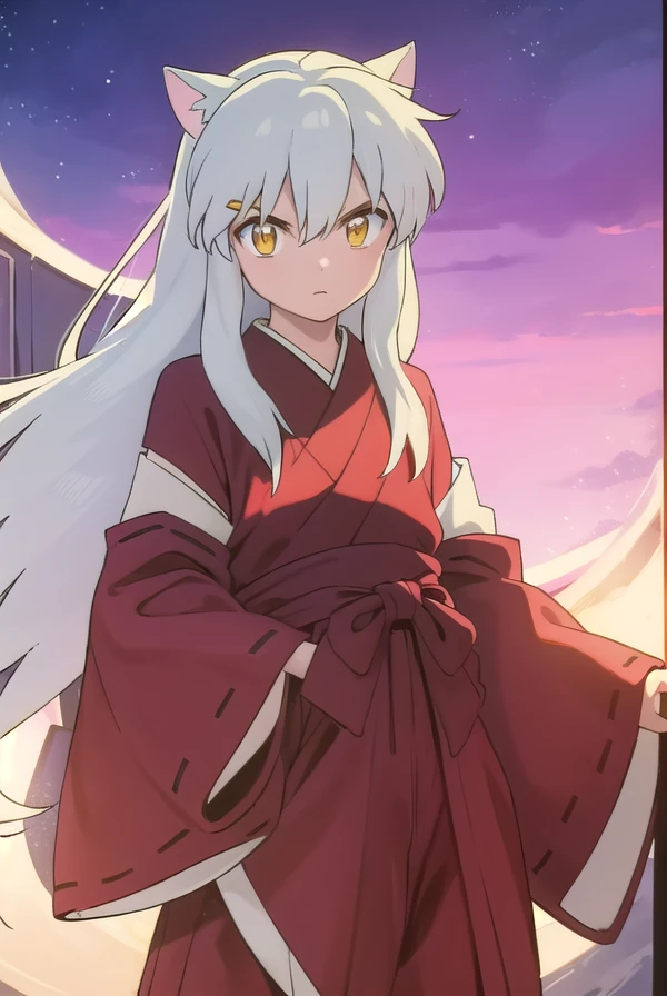 inuyashamc, <lora:inuyasha anime s4-lora-nochekaiser:1>,
inuyasha, long hair, animal ears, white hair, male focus,dog ears, (yellow eyes:1.5),
BREAK japanese clothes, hakama, red hakama,
BREAK outdoors,
BREAK looking at viewer, (cowboy shot:1.5),
BREAK <lyco:GoodHands-beta2:1>, (masterpiece:1.2), best quality, high resolution, unity 8k wallpaper, (illustration:0.8), (beautiful detailed eyes:1.6), extremely detailed face, perfect lighting, extremely detailed CG, (perfect hands, perfect anatomy),