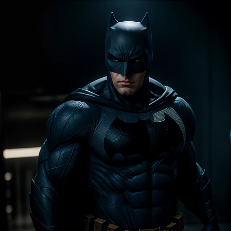 cinematic film still of  <lora:Batman 2016 SD1.5:1.2>
batman a man in a dark blue batman costume is seen in a dark room, shallow depth of field, vignette, highly detailed, high budget, bokeh, cinemascope, moody, epic, gorgeous, film grain, grainy