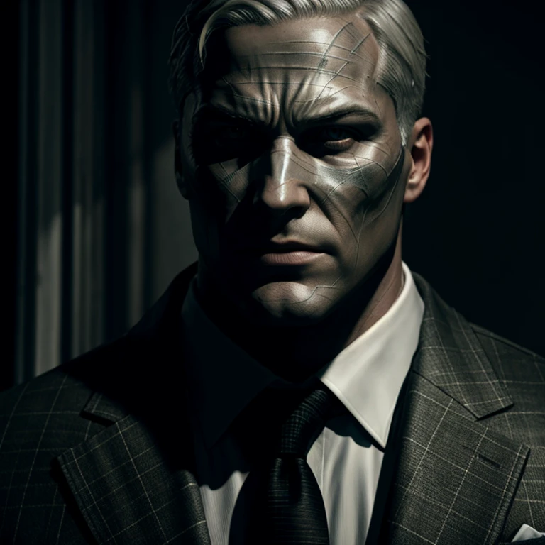 Hyperrealistic art of  <lora:hush SD1.5:1.2>
hush comic character a man in a suit and tie staring at something, Extremely high-resolution details, photographic, realism pushed to extreme, fine texture, incredibly lifelike