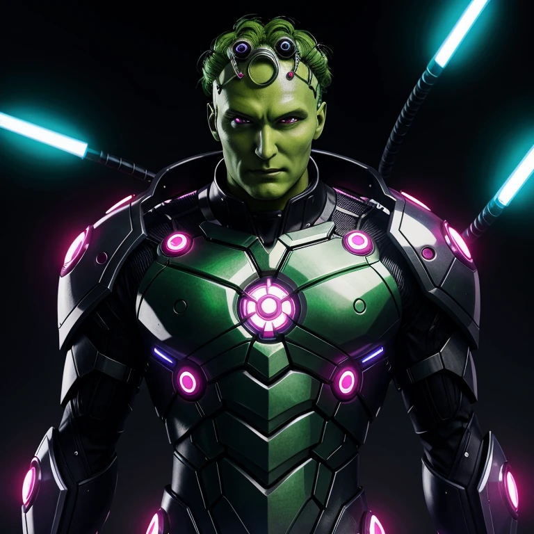 anime artwork of  <lora:Brainiac SD1.5:1.2>
Brainiac a man in a suit with glowing lights, anime style, key visual, vibrant, studio anime,  highly detailed