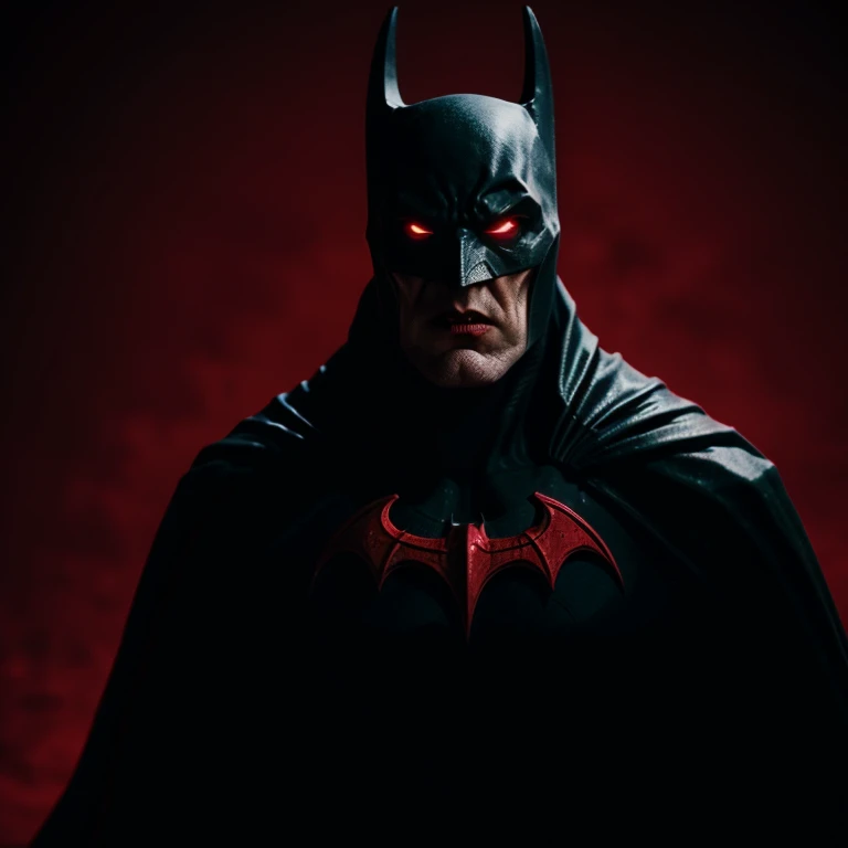 cinematic film still of <lora:Batman Vampire SD1.5:1.2>
Batman Vampire a batman villain with a red background and vampire fangs, shallow depth of field, vignette, highly detailed, high budget, bokeh, cinemascope, moody, epic, gorgeous, film grain, grainy