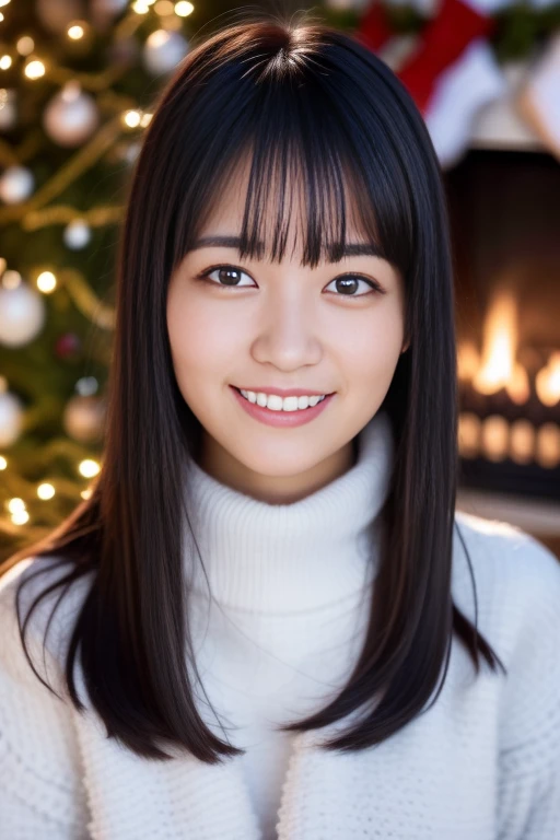 1girl,(wearing a turtleneck sweater),(winter jacket),(RAW photo, best quality), (realistic, photo-realistic:1.4), masterpiece, an extremely delicate and beautiful, extremely detailed, 2k wallpaper, Amazing, finely detail, extremely detailed CG unity 8k wallpaper, ultra-detailed, highres, soft light, beautiful detailed girl, extremely detailed eyes and face, beautiful detailed nose, beautiful detailed eyes,cinematic lighting,snow scenery,fireplace,(christmas tree,christmas decorations),perfect anatomy,smile,
<lora:akamashiki_lora:0.8>