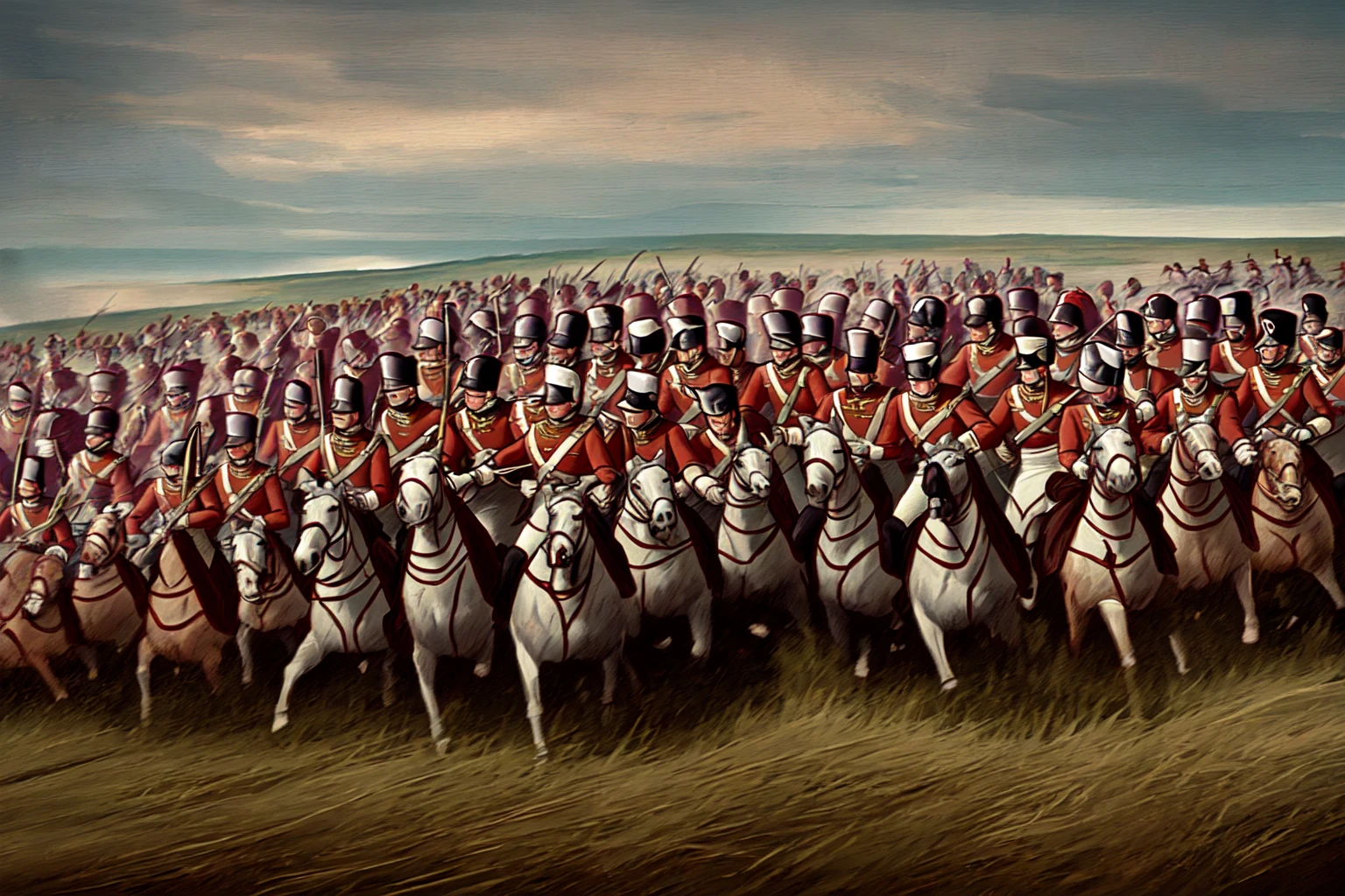 battle, close, cavalry charge, redcoats